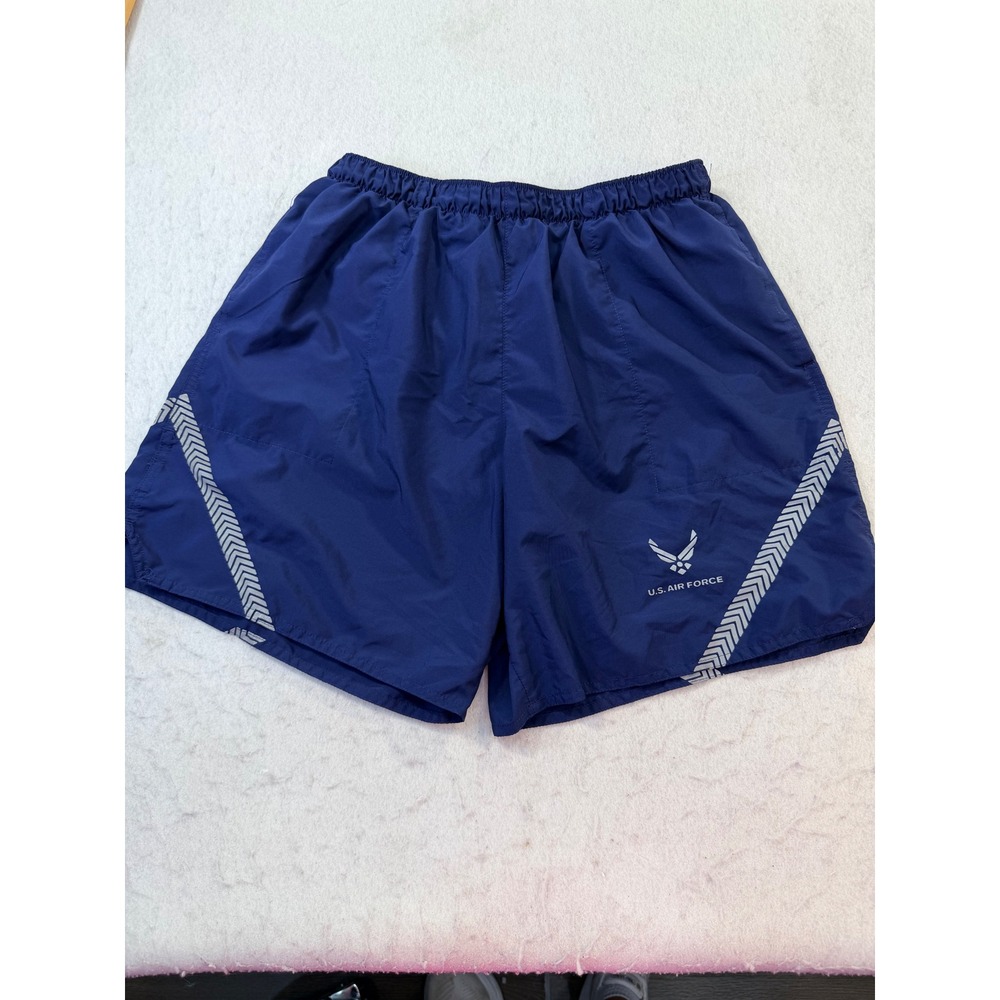 US‎ Air Force PT Shorts Navy Blue Reflective Military Athletic Training Large